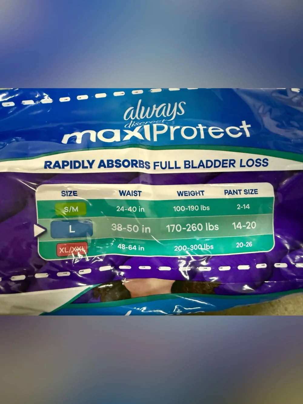Always MaxiProtect Incontinence Briefs - 14 pack, size Large